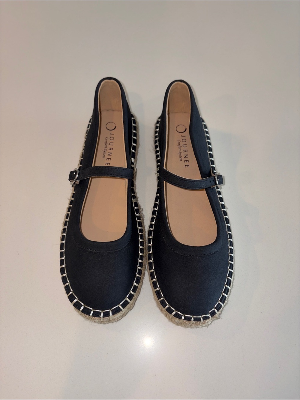 Journee Collection Black Mary Jane Espadrille Flats